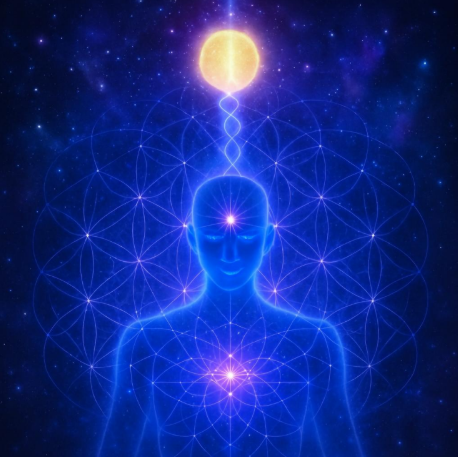 Indigo-violette Strahlen-Aufstiegsmatrix (Aktivierung 6D & 7D Lichtkörper)